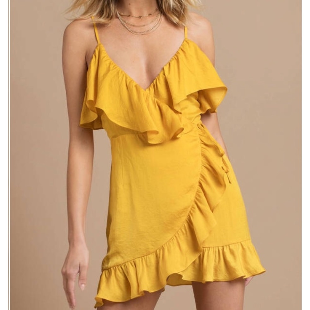 Tobi yellow wrap dress